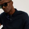 PELTZ Short Sleeve Regular Silk Blend Polo