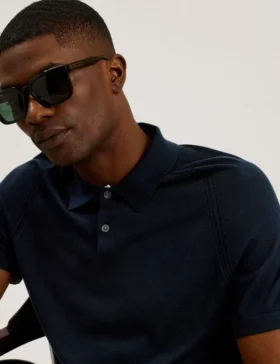 PELTZ Short Sleeve Regular Silk Blend Polo