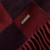 PETERRR Block Check Scarf With Fringe Trim
