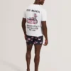 POMONNA Flamingo Print Drawstring Swim Shorts
