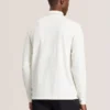 POPCORN STRIPE LONG SLEEVE POLO Egret