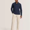 POPCORN STRIPE LONG SLEEVE POLO Sky Captain