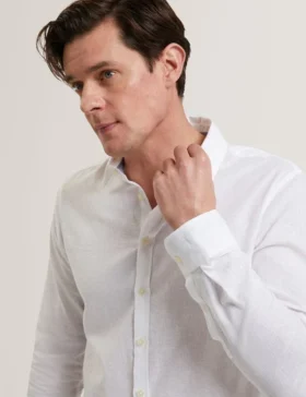 PRYNN Linen Cotton Woven Long Sleeve Shirt