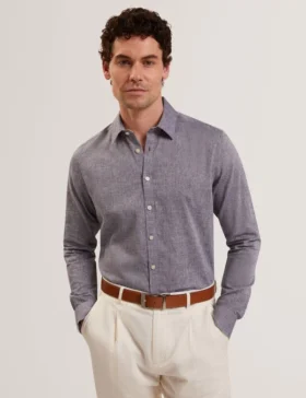 PRYNN Linen Cotton Woven Long Sleeve Shirt