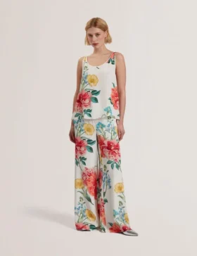 PURRLA Floral Print Scoop Neck Sleeveless Top