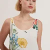 PURRLA Floral Print Scoop Neck Sleeveless Top