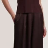 RAYYNA Wide Leg Satin Jumpsuit With Knitted Tank