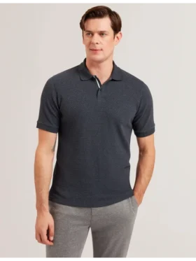 REDMAN Textured Pure Cotton Knitted Polo Shirt