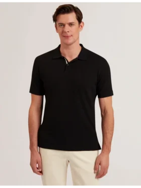 REDMAN Textured Pure Cotton Knitted Polo Shirt