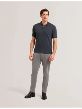 REDMAN Textured Pure Cotton Knitted Polo Shirt