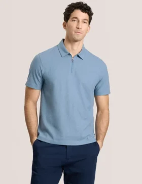 RIB ZIP POLO Ribbed Zip Polo