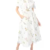 RILEY Floral Belted Midi Shirt Dress