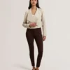 RIYOZE Wrap Front Cropped Leather Jacket