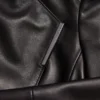 RIYOZE Wrap Front Cropped Leather Jacket