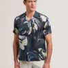 ROGNSKI Relaxed Floral Short Sleeve Linen Shirt