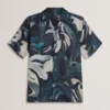 ROGNSKI Relaxed Floral Short Sleeve Linen Shirt