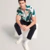 ROGNSKI Relaxed Floral Short Sleeve Linen Shirt
