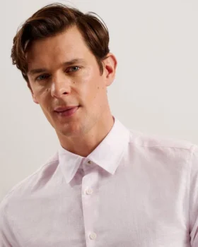 ROMEOS Regular Fit Cotton Linen Long Sleeve Shirt