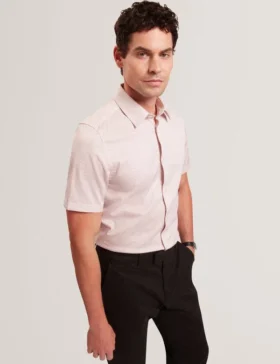 ROMMANN Micro Geo Print Slim Short Sleeve Shirt