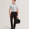 ROMMANN Micro Geo Print Slim Short Sleeve Shirt