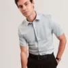 ROMMANN Micro Geo Print Slim Short Sleeve Shirt