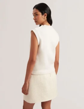RONDHER Rose Button Wool Knit Tank Top
