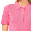 RONNI Rib Knit Short Sleeve Polo Top