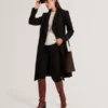 ROSE Mid Length Belted Wool Wrap Coat