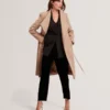 ROSE Mid Length Belted Wool Wrap Coat