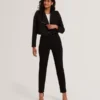 ROSECEE Tailored Cropped Wool Wrap Jacket