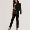 ROSECEE Tailored Cropped Wool Wrap Jacket