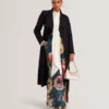 ROSELL Longline Belted Wool Wrap Coat