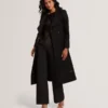 ROSELL Longline Belted Wool Wrap Coat