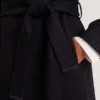 ROSELL Longline Belted Wool Wrap Coat