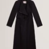 ROSELL Longline Belted Wool Wrap Coat