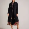 ROSEO Midi Length Belted Wool Wrap Coat