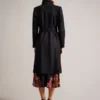 ROSEO Midi Length Belted Wool Wrap Coat