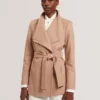 ROSESS Short Belted Wool Wrap Coat