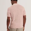ROWWANN Basket Knit Silk Blend Short Sleeve Shirt