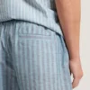 RUFYE Striped Cotton Linen Pull-On Shorts