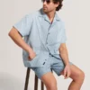 RUFYE Striped Cotton Linen Pull-On Shorts