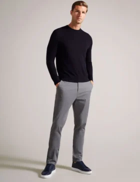 RYCE Slim Fit Textured Cotton Blend Chinos