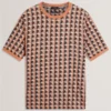 SAFAVIY Painted Geo Print Pure Cotton T-Shirt
