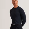 SAINSY Branded Texture Crew Neck Jumper