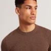 SAINSY Branded Texture Crew Neck Jumper