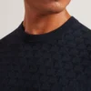 SAINSY Branded Texture Crew Neck Jumper
