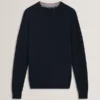 SAINSY Branded Texture Crew Neck Jumper