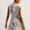SAINTLY Floral Print Mini Dress