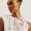 SAINTLY Floral Print Mini Dress