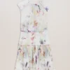 SAINTLY Floral Print Mini Dress